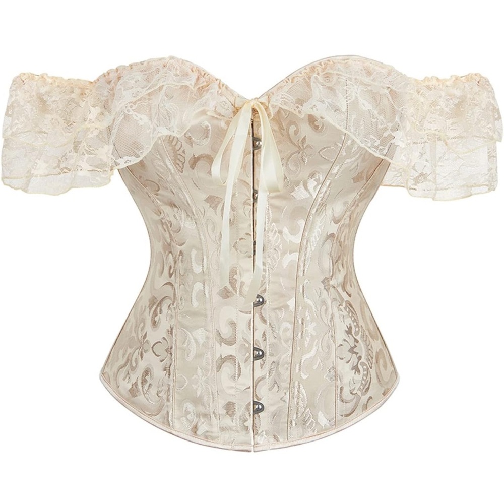 Floral Lace Off the Shoulder Corset Top